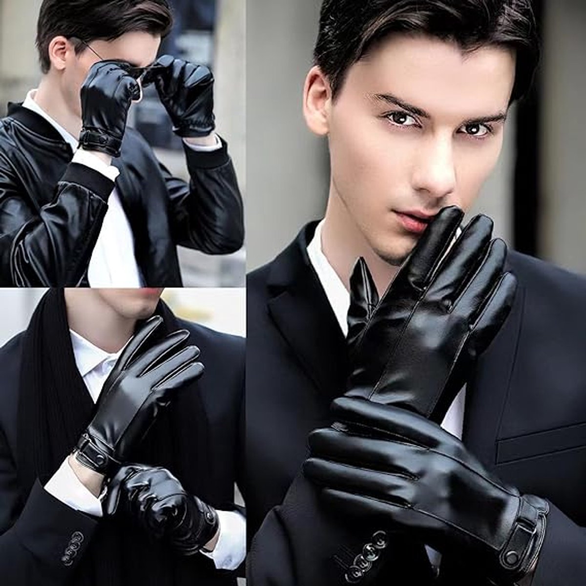 Gloves - Cycling Gloves - Winter Cycling Gloves - Touchscreen Gloves - Men's Leather Gloves - Winter and Outdoor Sports - Warm and Stylish Gloves - Cycling — image 6