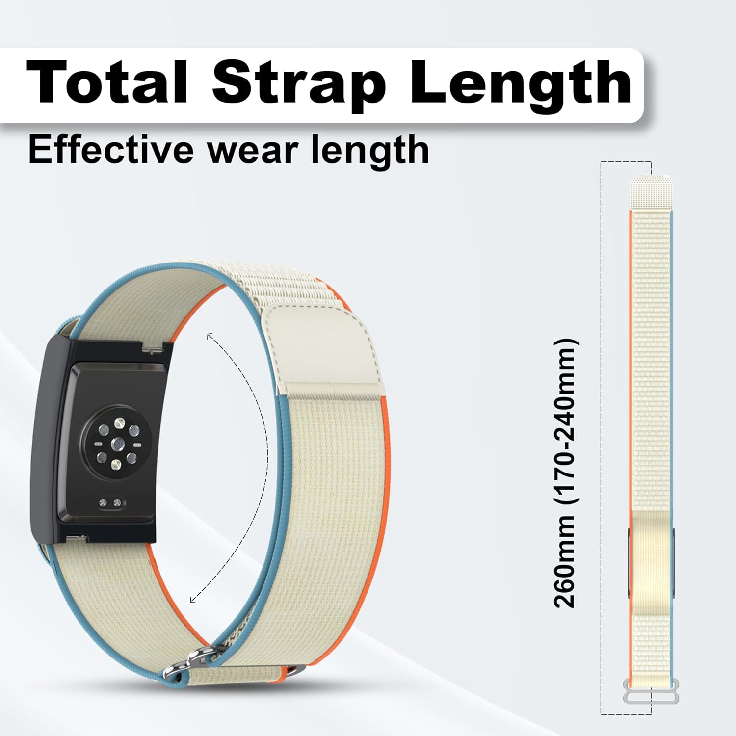 Nylon Replacement Band, Compatible with Amazfit Helio Strap – Adjtable, Breathable Sport Wristband for Fitness Tracker, Comfortable for All-Day Wear — image 3