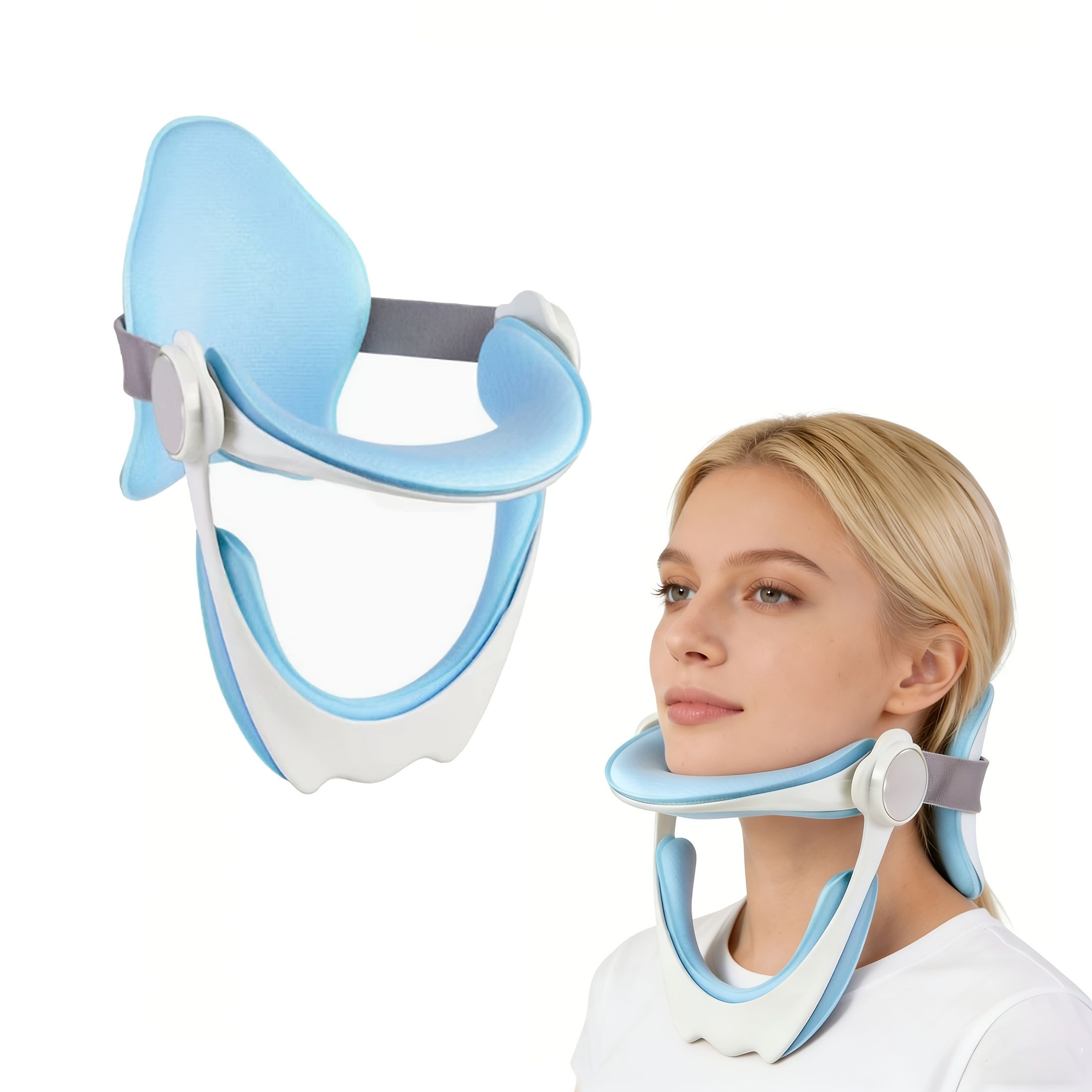 1pc Home Adjustable Neck Support, Ergonomic Design, Breathable And Comfortable, Adjustable Shoulder Straps for Enhanced Back Support, Ideal Gift for Adults — image 3