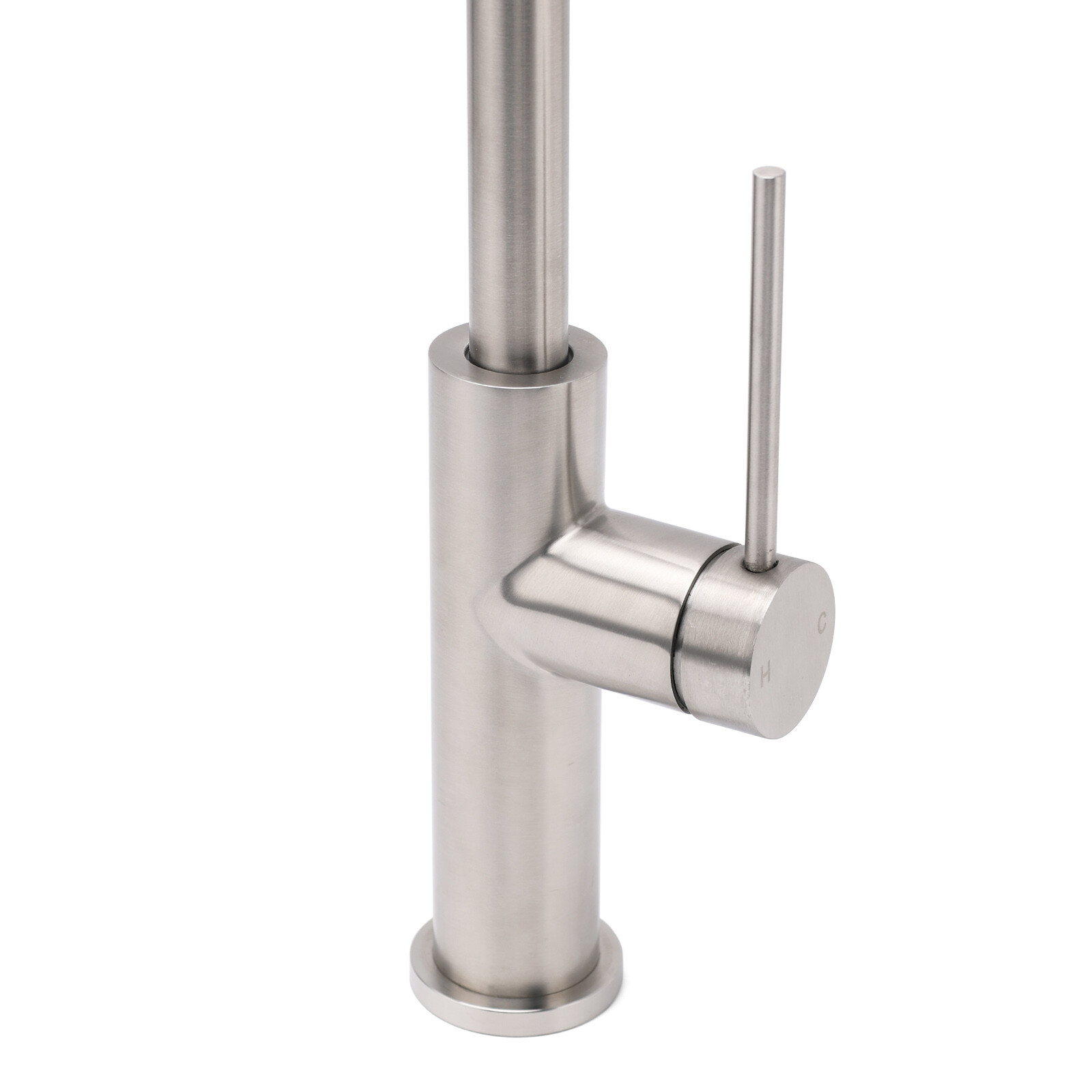 Brushed Nickel 435mm Tall Slim Round Kitchen Laundry Sink Mixer Faucet Tap Spout — image 6