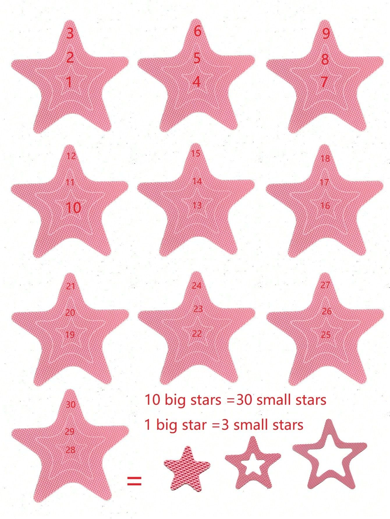 20Pcs Star Pattern Anti-Slip Shower Stall Mat – Pink PEVA Bathtub Stickers for Bathroom, Fall Decor — image 2