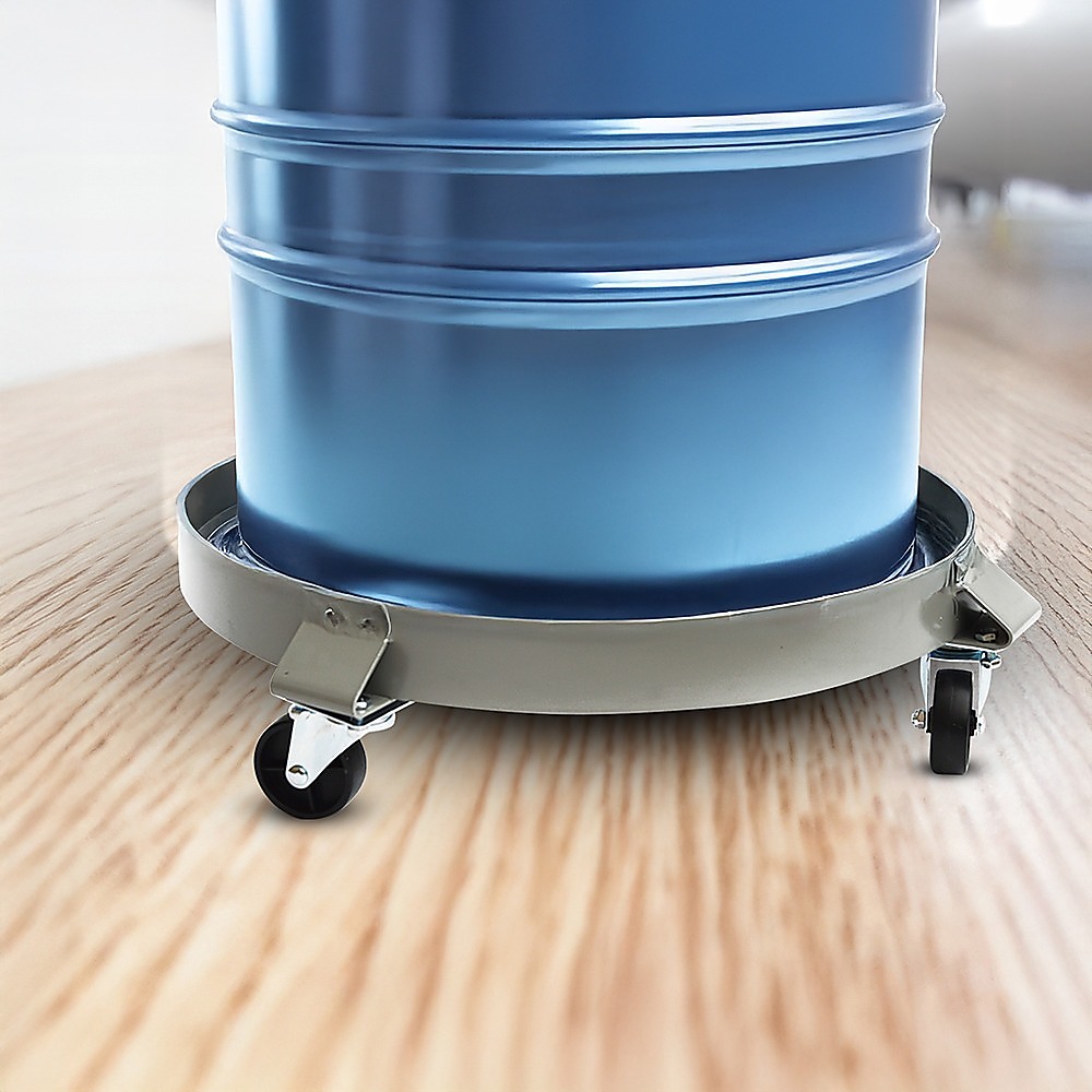 Drum Dolly 450kg 55 Gallon w Swivel Casters Heavy Duty Steel Frame Non Tipping — image 2