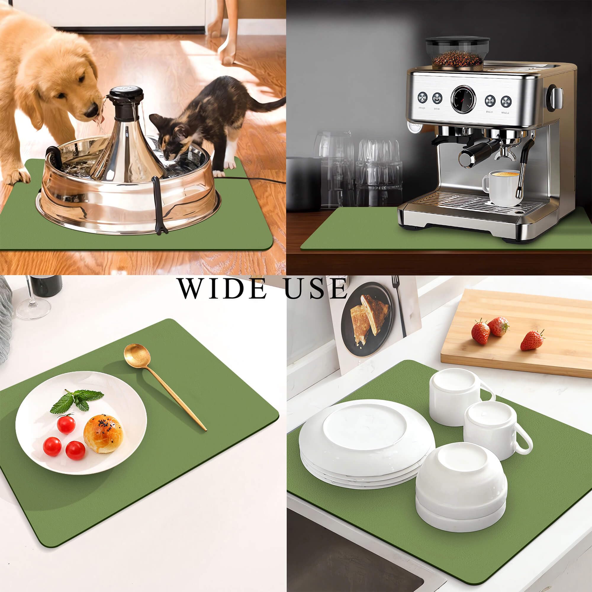 Kitchen Counter Mat for Coffee Maker โ Absorbent & Quick-Dry Bar Pad with Non-Slip Backing, Protective Surface for Espresso Machine, Dish Drying Mat โ image 2