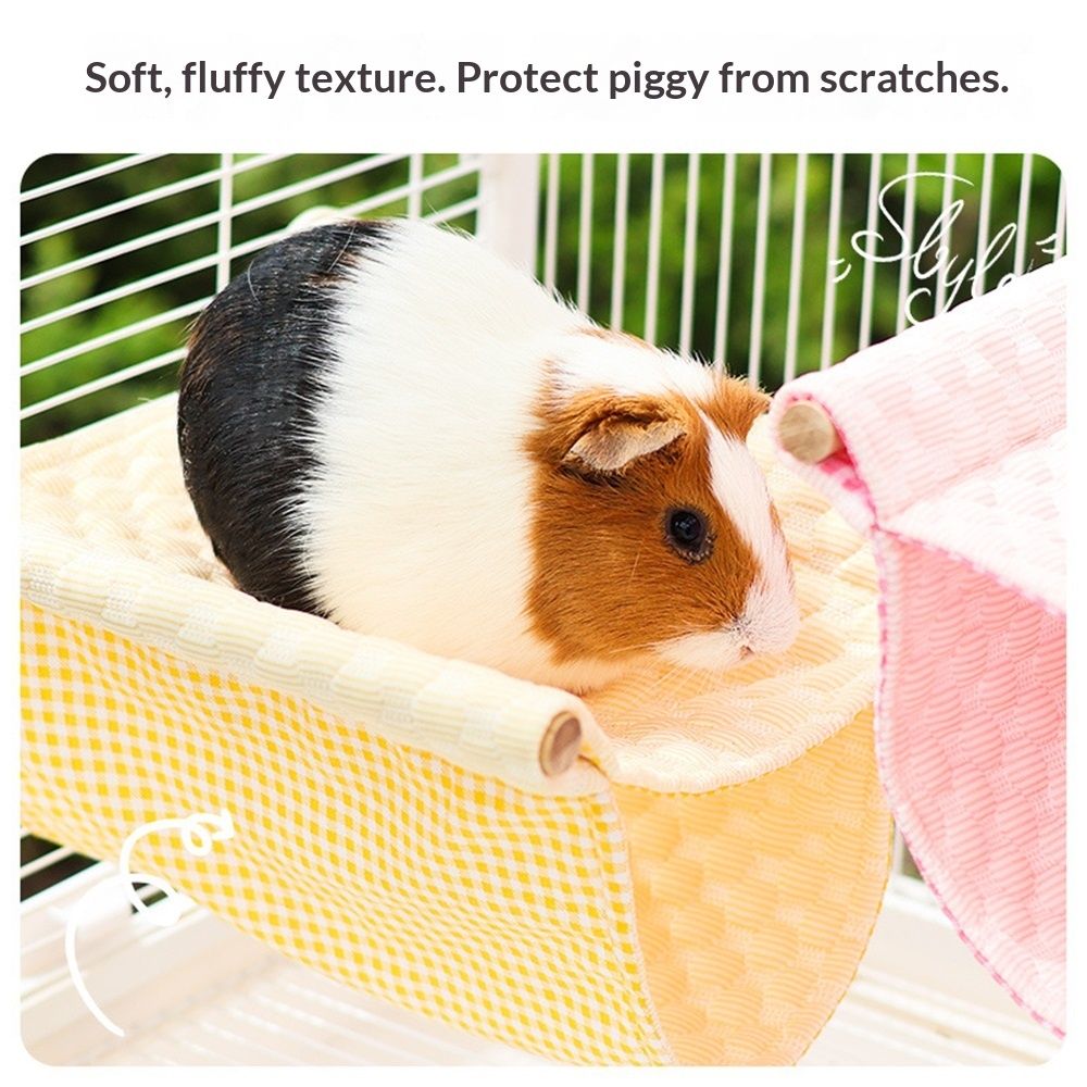 Double Layer Hanging Birds Nest Bed Tent with Warm Fleece, Bird Cage Stand Perch, Hideaway Cave Bed Accessories for Rat, Guinea Pig, Chinchilla — image 2