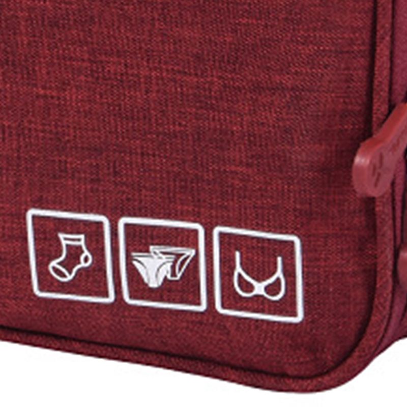 Travel Underwear Organizer Positive Ion Oxford Fabric Large Capacity Travel Bra Organizer for Underwear Women Travel Wine Red โ image 5