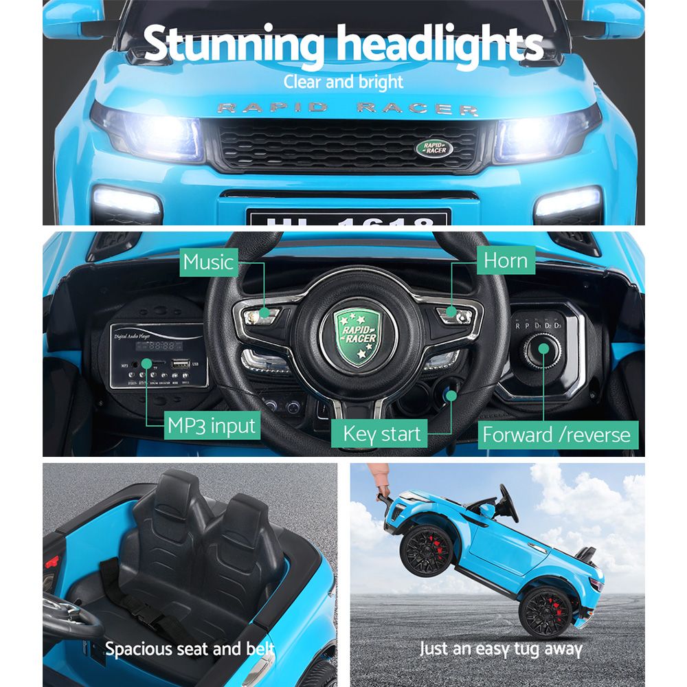 Rigo Kids Electric Ride On Car SUV Range Rover-inspired Toy Cars Remote 12V Blue — image 4