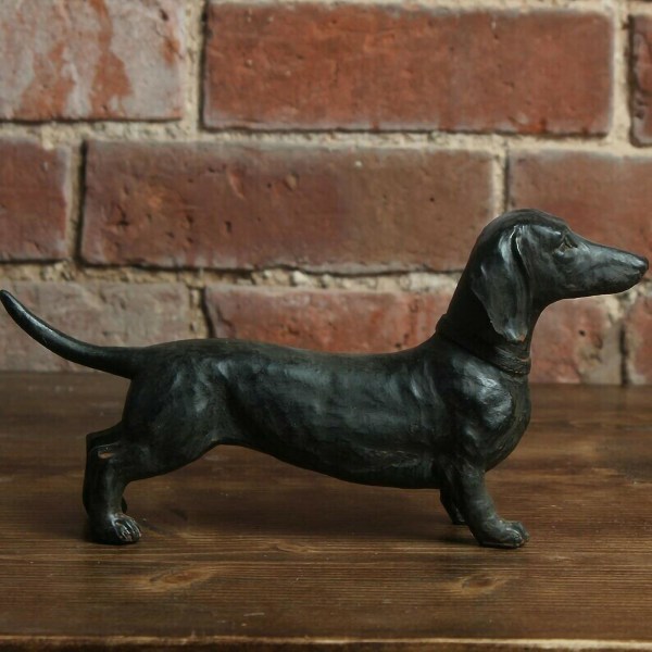 Resin Dachshund Ornament Dachshund Statue Ornament Dog Antique Collectible — image 4