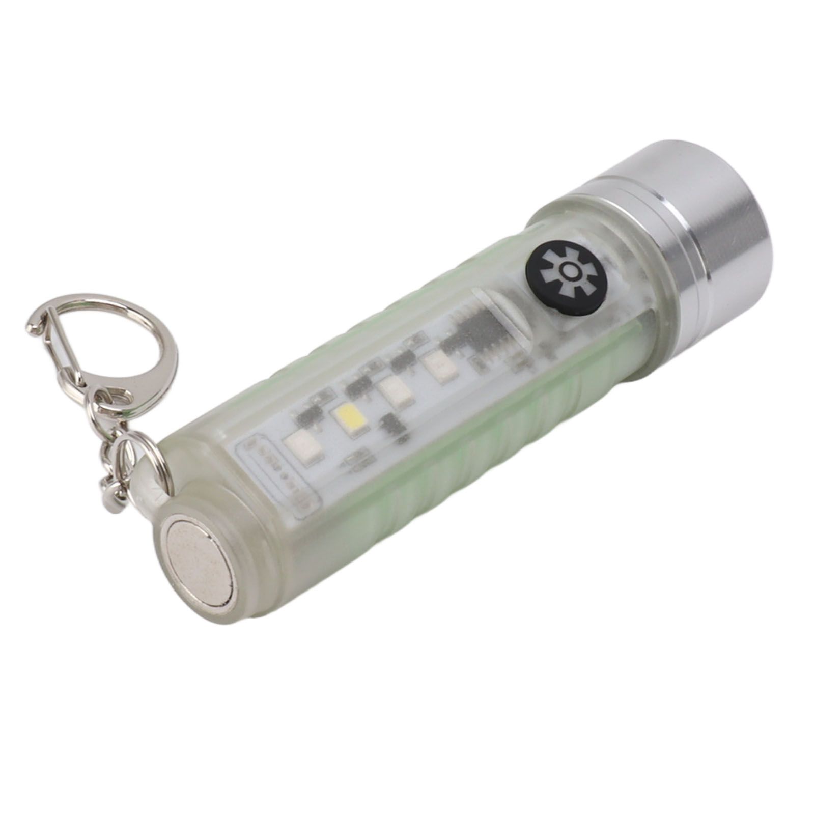 White Small Keychain Flashlight USB Type C Rechargeable IP65 Waterproof LED Mini Keyring Flashlight — image 2