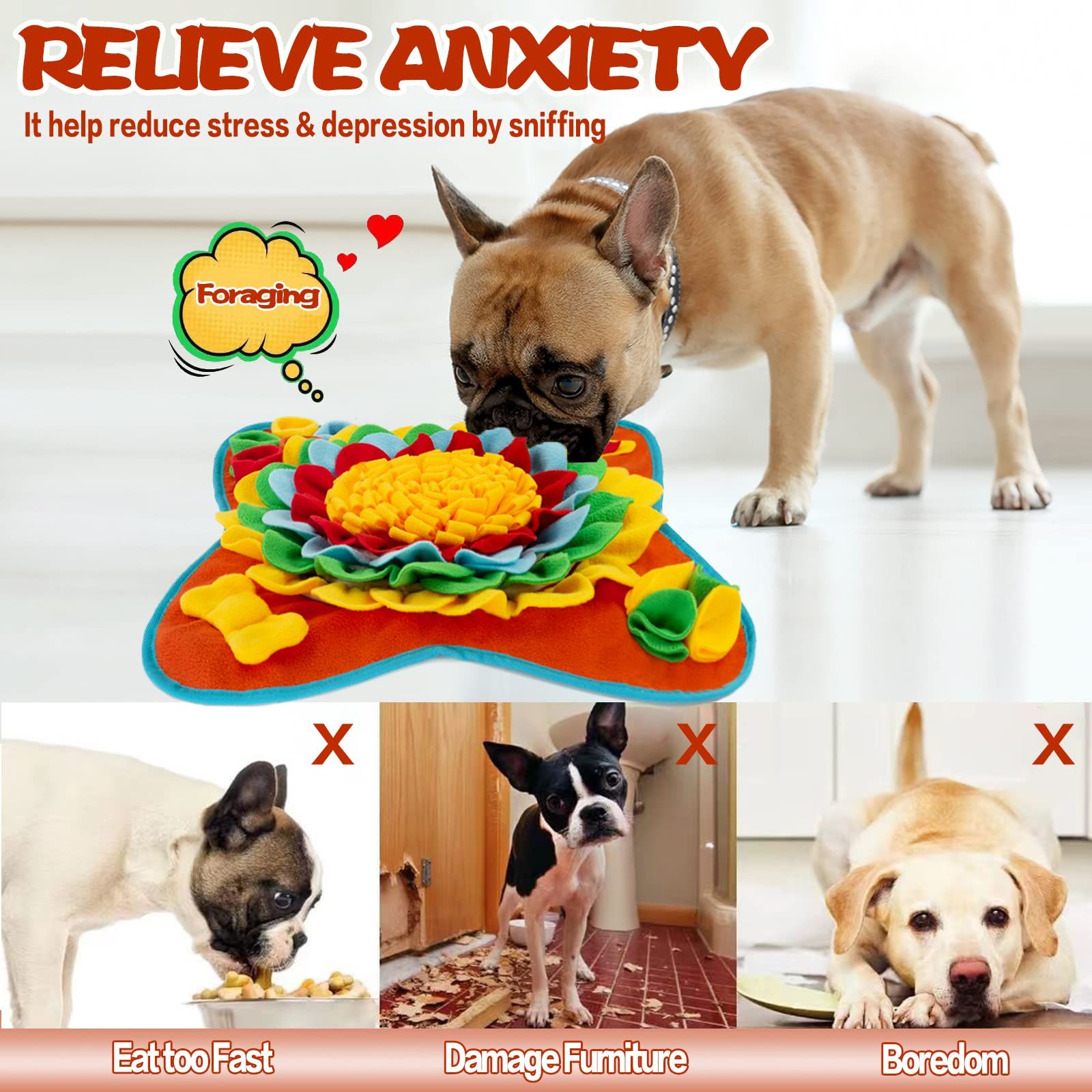 Dogs Pet Treats Feeding for Small/Medium Breed Dogs Non-/Portable/Durable Interactive Dog Puzzle Toys Encourages Natural (Blue) — image 3
