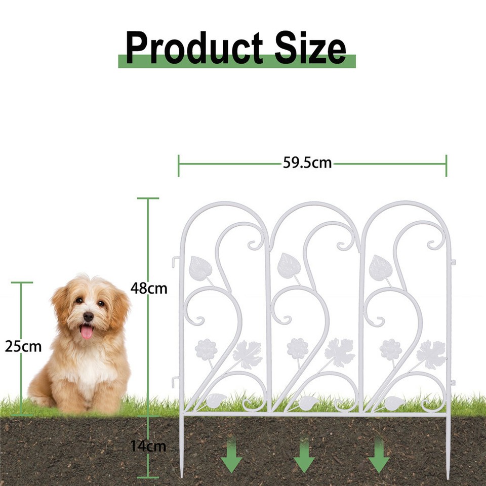 5PCS Decorative Garden Fence Folding Patio Fences Rustproof 59.5x62cm Landscape โ image 5
