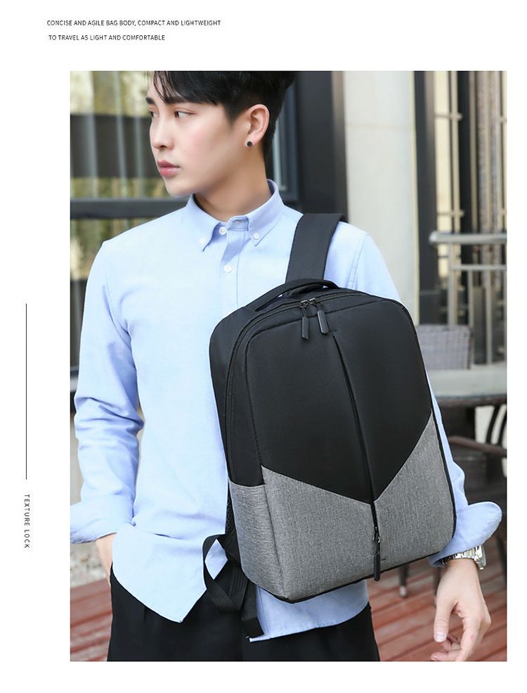 Fashion Backpack Three Piece Color Computer Business Bag Shoulder Men's Hiking Water (Grey, 30X10X41CM) — image 5