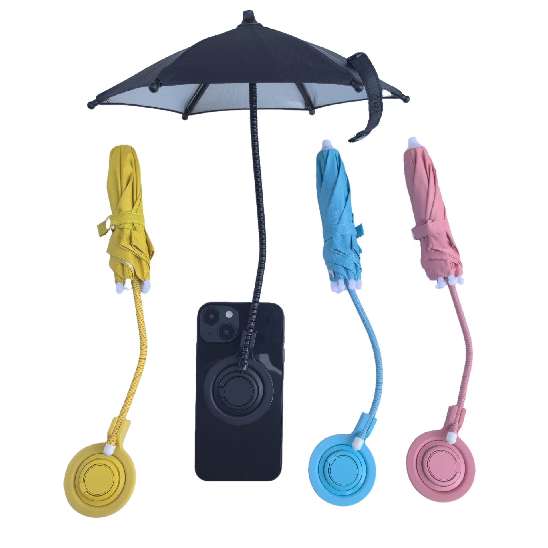Pink Magnetic Phone Umbrella Sun Shade - Clear Outdoor Screen Visor, Anti-Glare Mini Parasol for iPhone — image 2