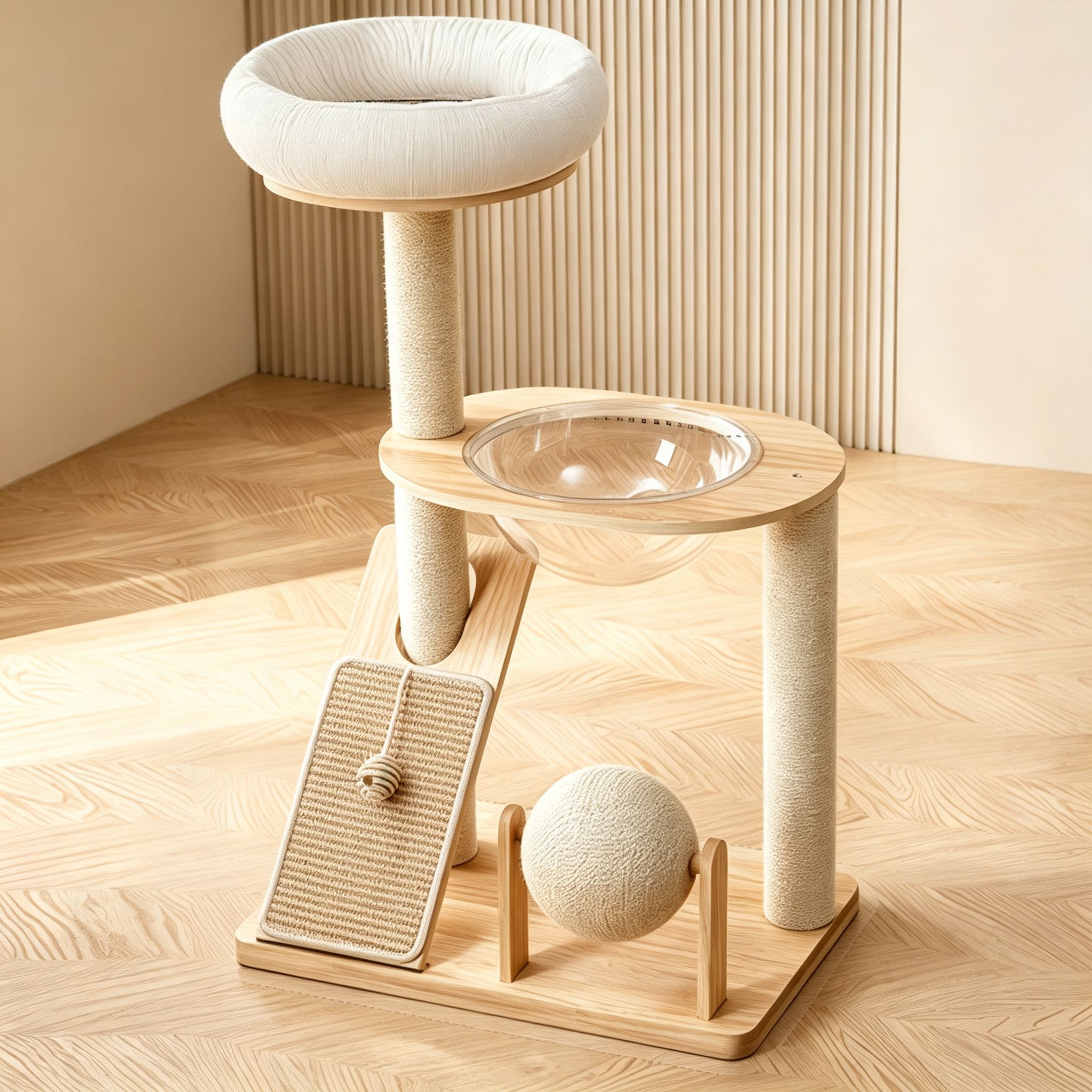 Rubber Wood & Acrylic Cat Tree (Standard) β image 4