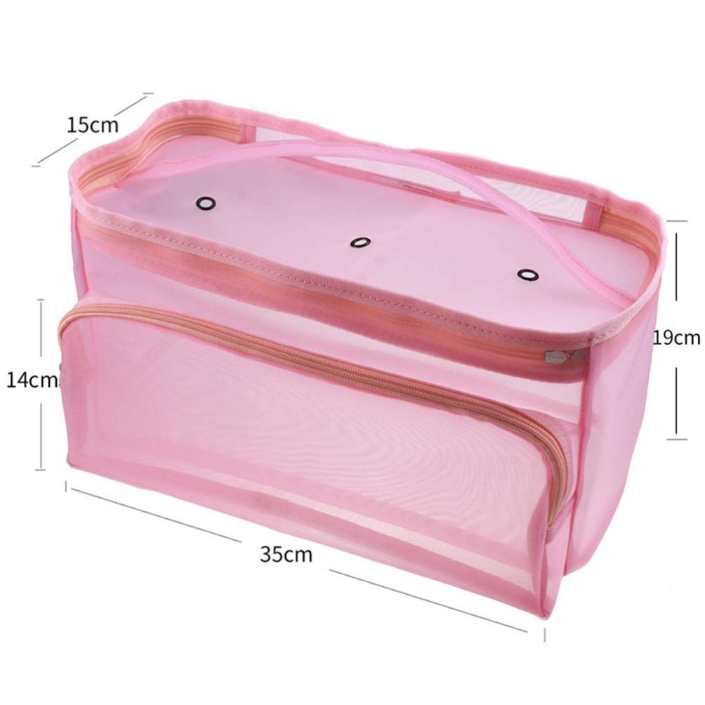 Knitting Bags Nylon High Capacity Mesh with Zipper Yarn Tote Holder Organizer Storage Case for Sewing Carrying Knitting Needles — image 2