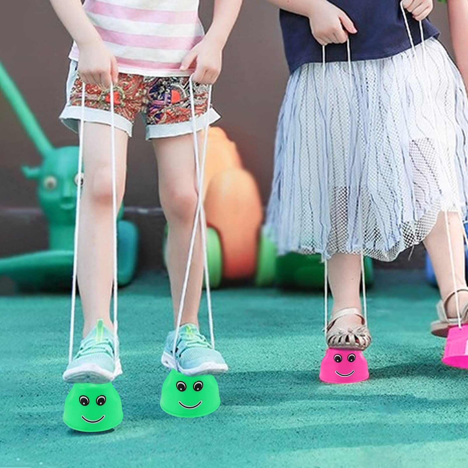 Balancing Stilts for Kids, 8 Pcs Plastic Walking Stilts Children Monster Feet with Rope for Balance Coordination — image 5