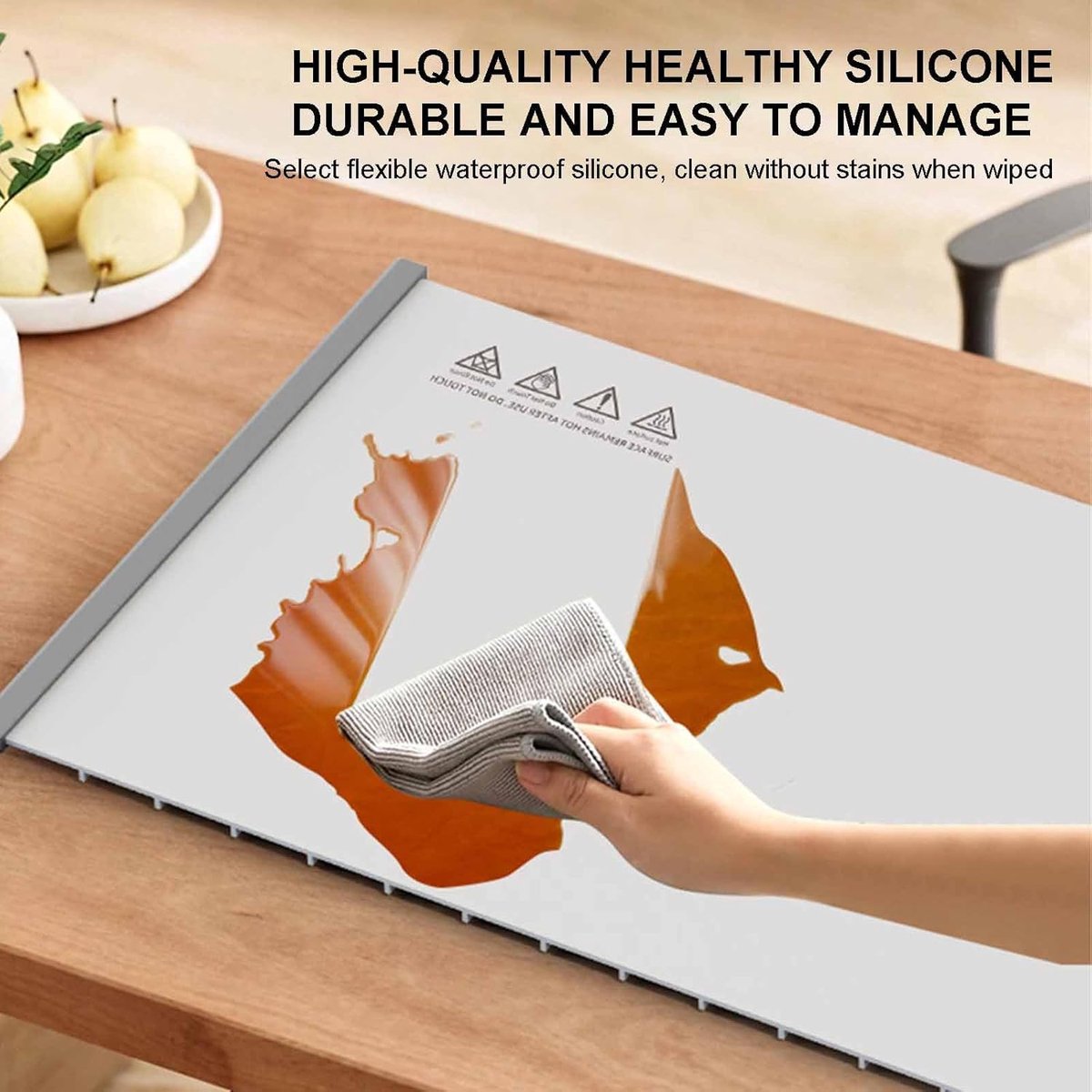 250W roll-up electric hot plate with 8 temperature settings and a 6-hour timer, for buffets, made of waterproof silicone, grey — image 4