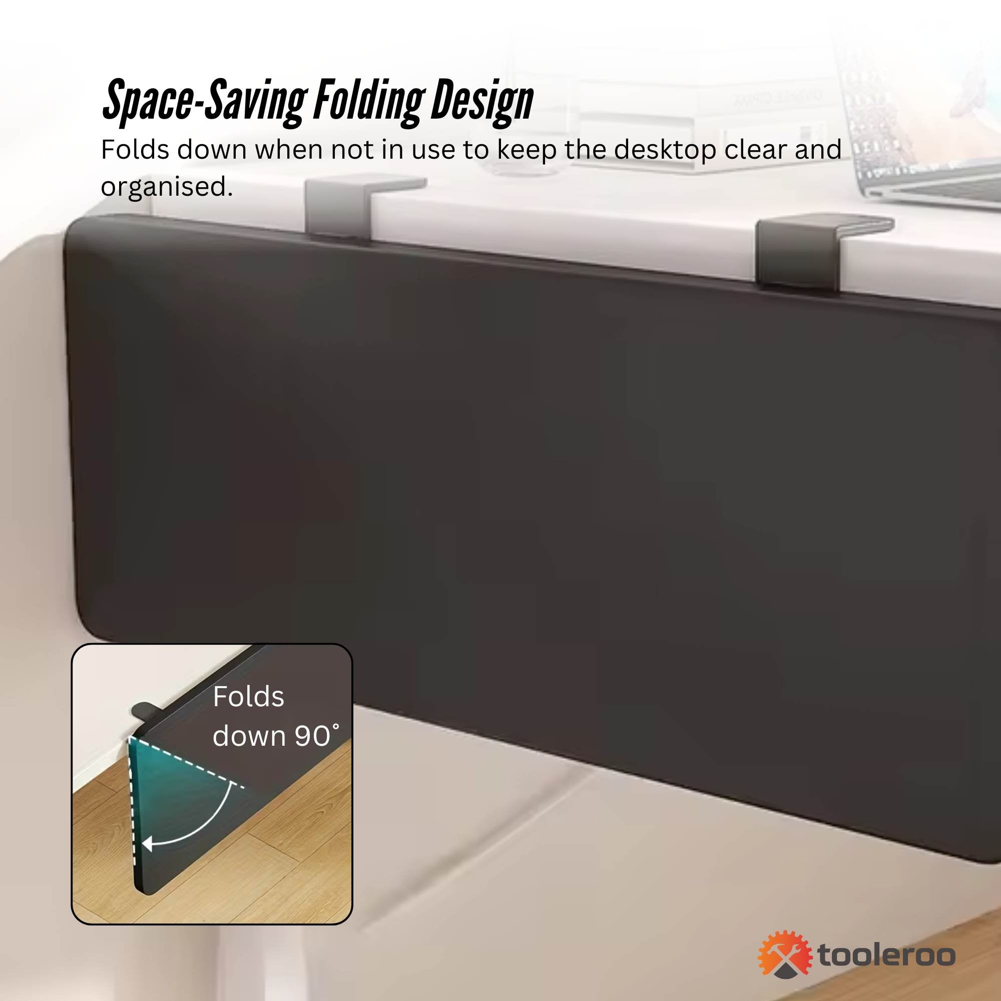 Tooleroo Folding Tray Desk Extender - Clamp-On Table Extension Shelf Black — image 5
