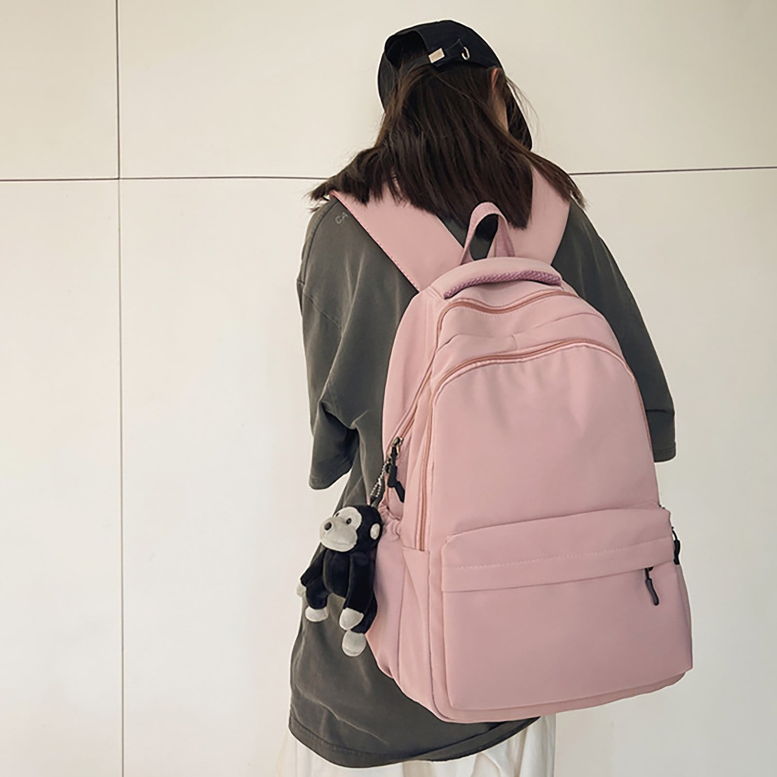 1 Piece Travel Backpack with Detachable Bear Charm, Laptop Book Bag for School, Work and Daily Travel, Black 3, 21.8 × 27.9 cm — image 5
