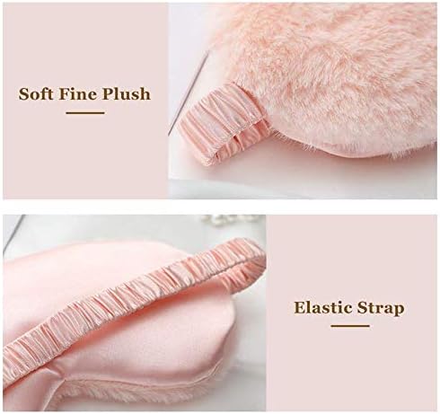 Faux Fur Eye Mask - Soft and Smooth Satin Eye Mask - Sleeping Eye Mask - 2-Pack (Pink + Yellow-Pink) — image 3