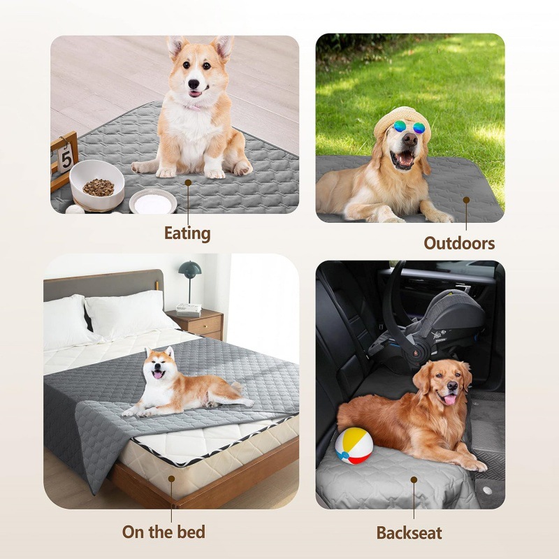 Grey 2-Sided Waterproof Pet Sofa Cover - Dog Bed Protector Blanket for Furniture, Couches & Car Seats (130 × 200cm, Machine Washable) — image 3