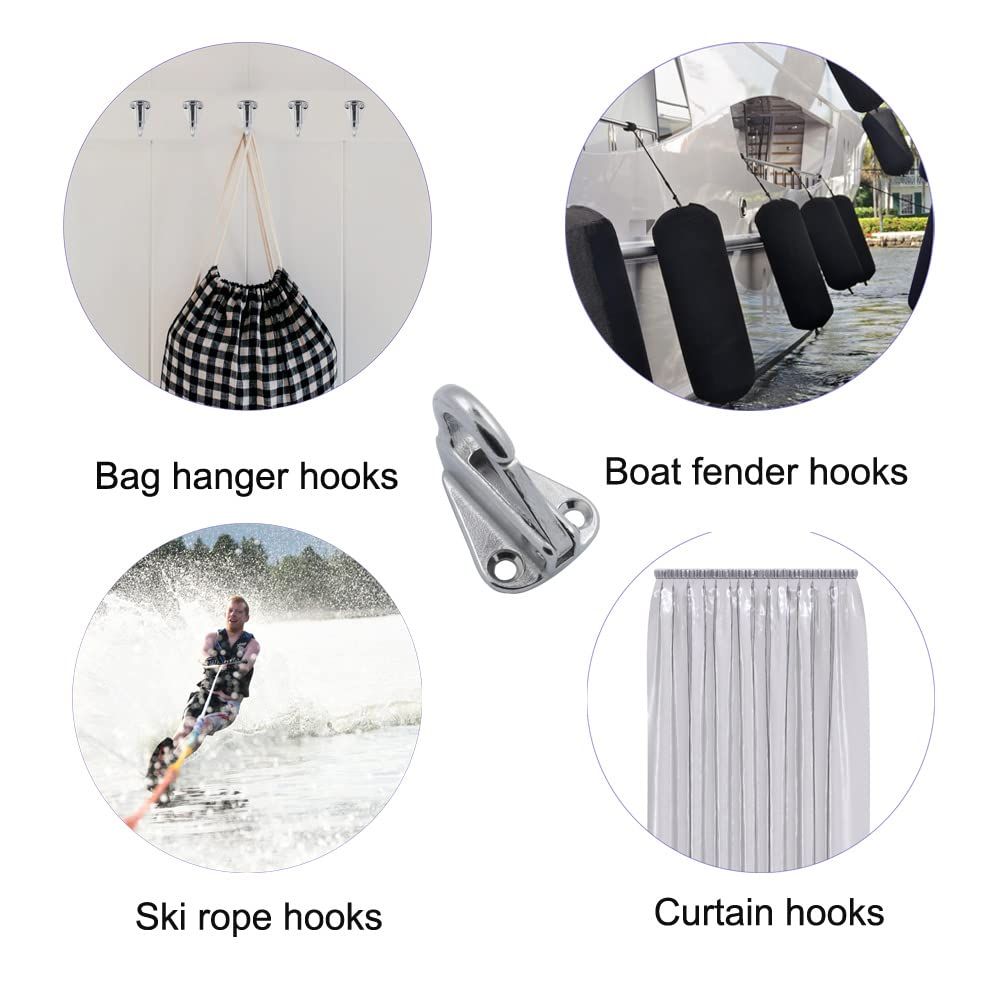 Spring Snap Attach Rope Hook, SS 316 Fender Spring Fending Hook Marine Clothes Boat Hardware (4pcs) โ image 5