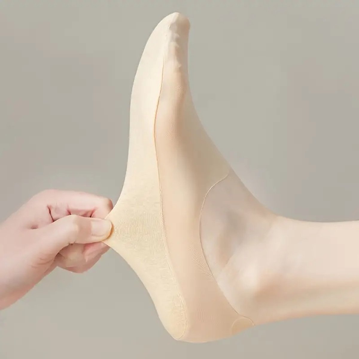 4 Pairs of Cooling Socks for Women | Invisible Socks | Fabric Socks | Soft & Lightweight | Boat Socks | Size 36-42 | Beige — image 3