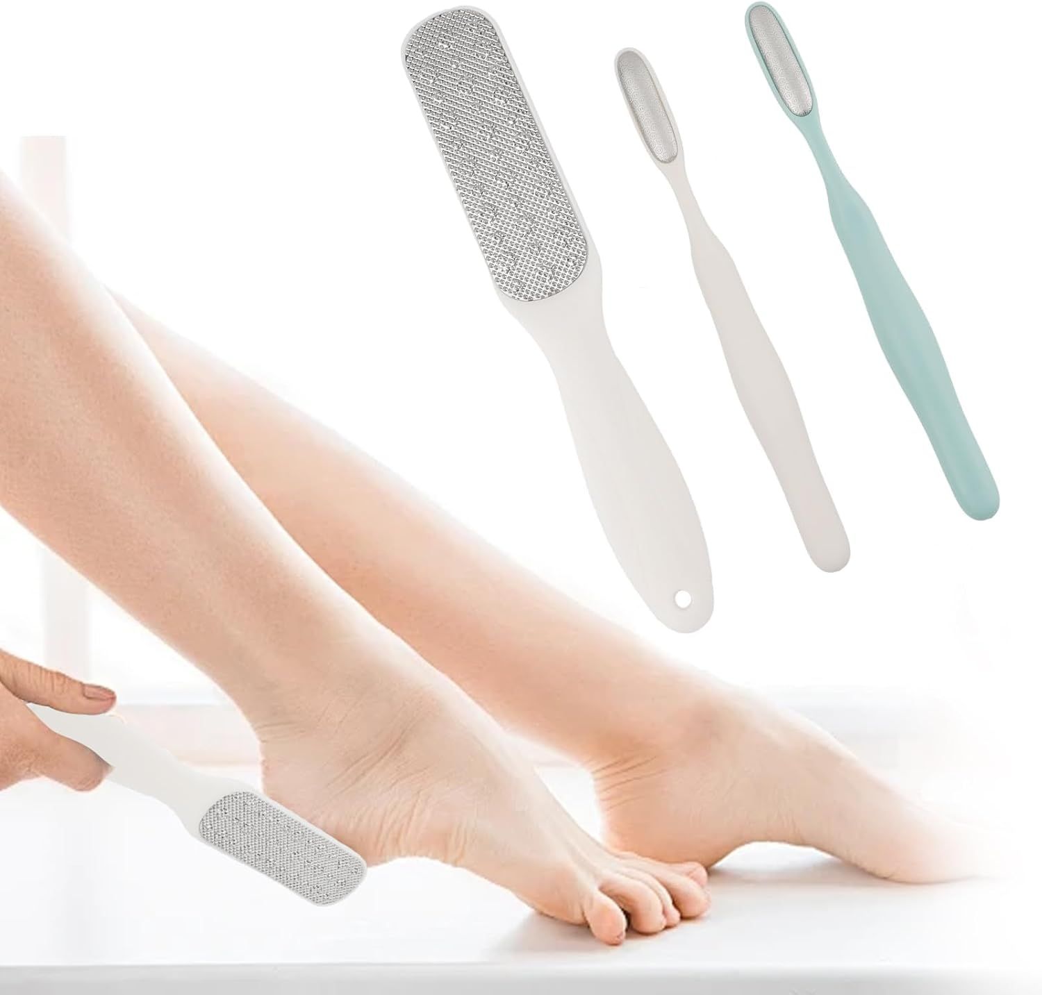 3PCS Precision Callus Remover & Bunion Scrubber for Toe Gaps, 2 Style Toe Callus Remover & Foot File Exfoliator with Compact Design for Pedicures and Sensitive