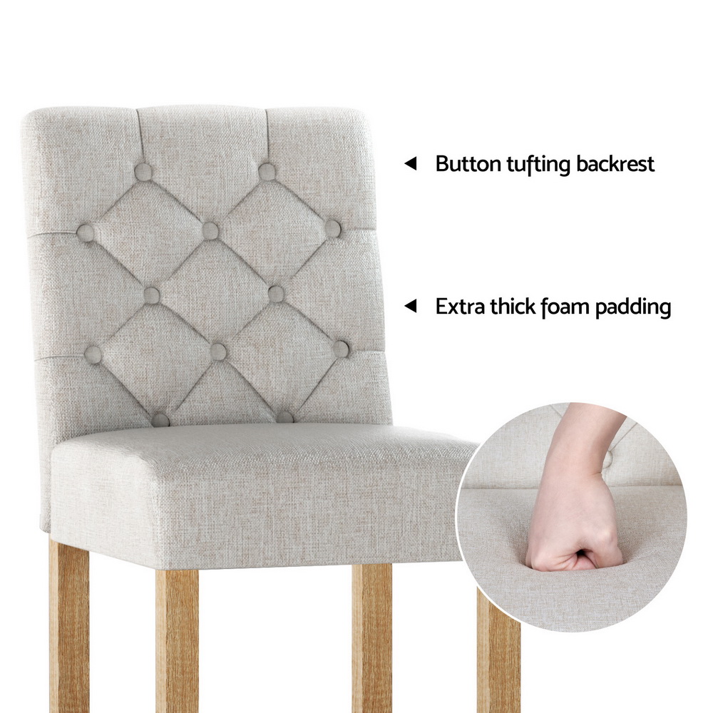 Artiss 4x Bar Stools Linen Upholstered Chairs — image 5