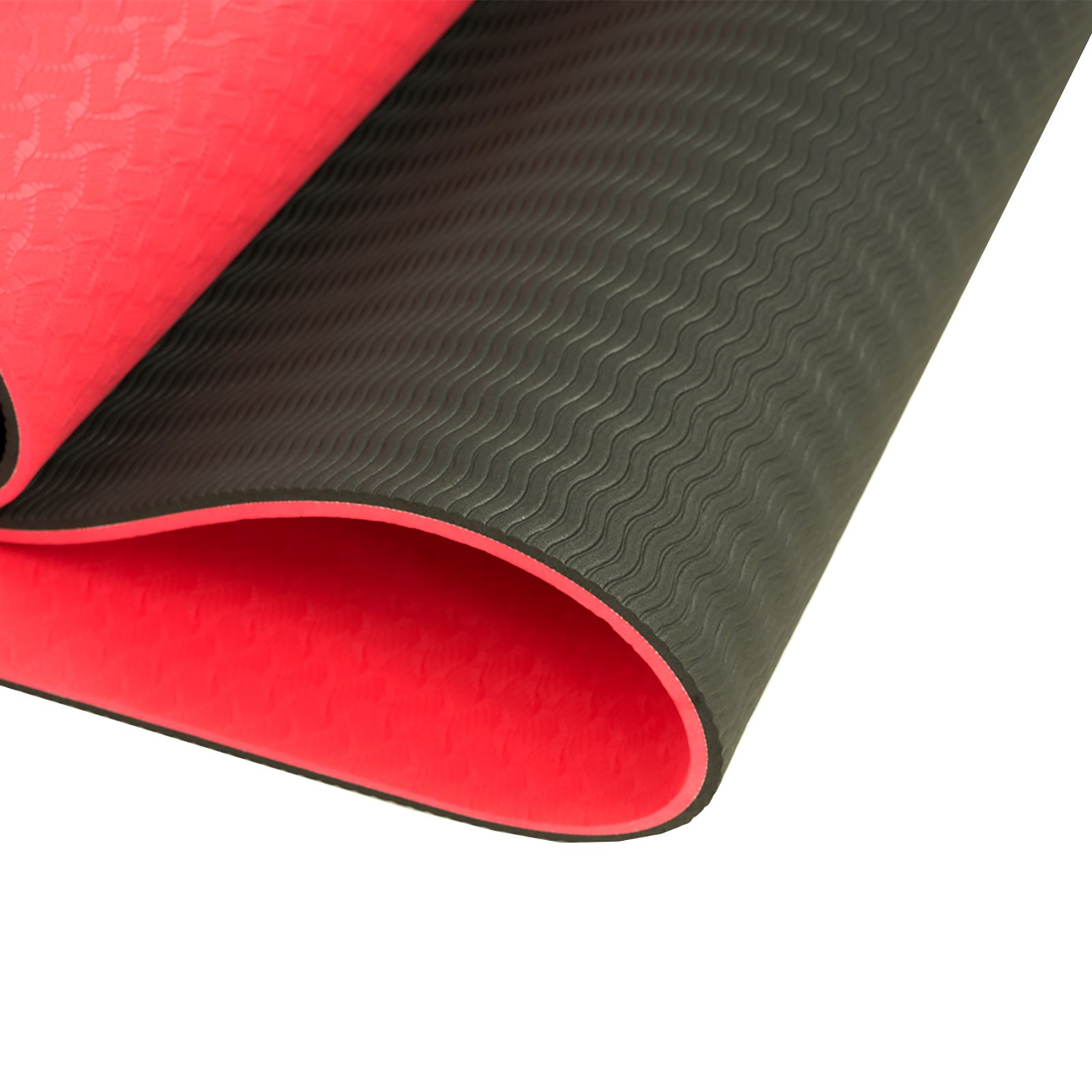 Powertrain 8mm Thick TPE Yoga Mat Non-Slip Home Gym Fitness Exercise Pilates Workout Mat with Carry Strap - Red โ image 3