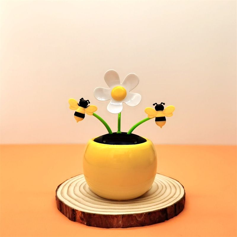 Apple Blossom Solar Dancing Flower Sunflower Toys,Car Swinging Dancing Toy Car Windowsill Decoration Honey Bee Swing Toys — image 2