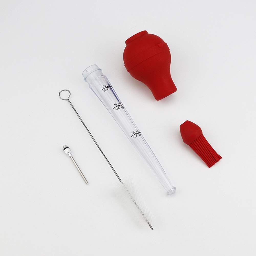 Marinade Injector Food Syringe Meat Syringe Commerical Grade Quality Rubber Needle and Brush for Turkey Beef Steak BBQ โ image 3