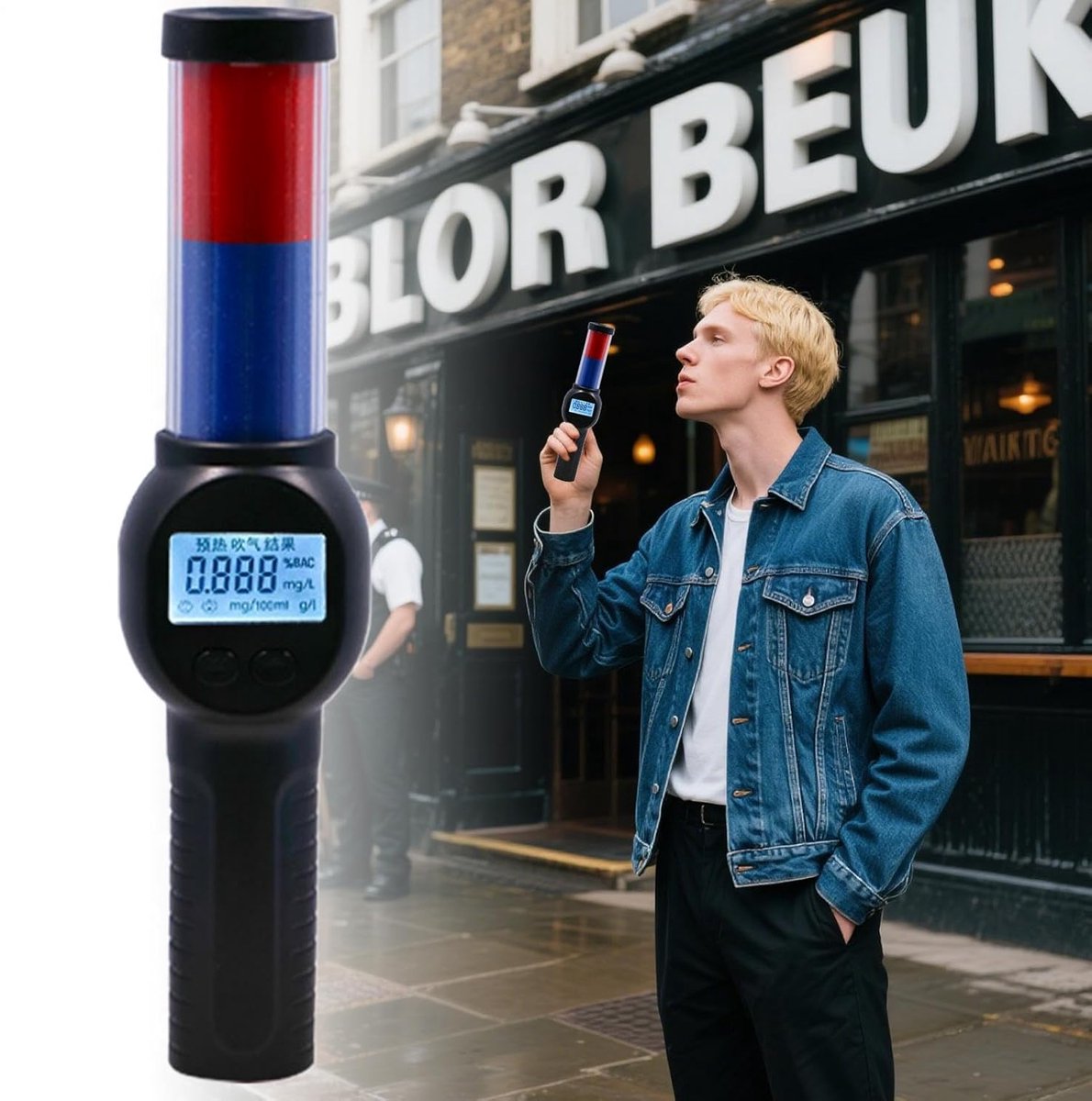 Digital Alcohol Meter - Breathalyzer with English Voice Announcement - Portable Breathalyzer - Contactless Breathalyzer - Safe and Hygienic - Suitable for โ image 4