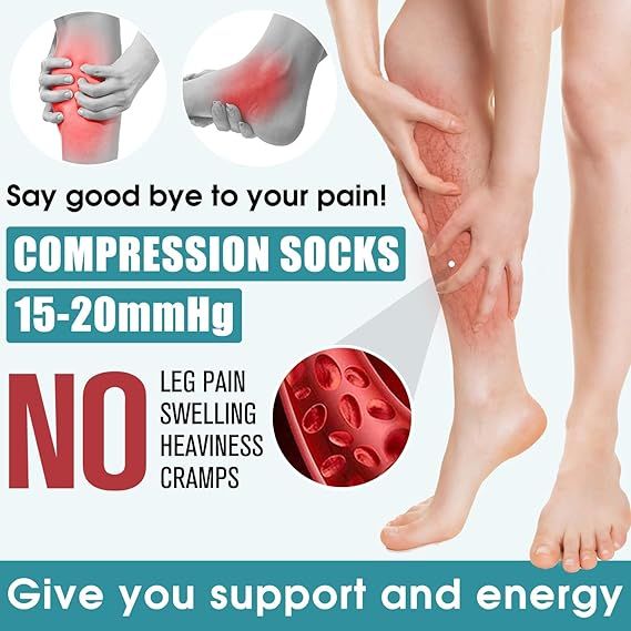 Compression Socks for Women Men Circulation 6 Pairs, Graduated Support for Running Athletic Sports S/M, Breathable Nylon Polyester for All-Day Comfort and โ image 2