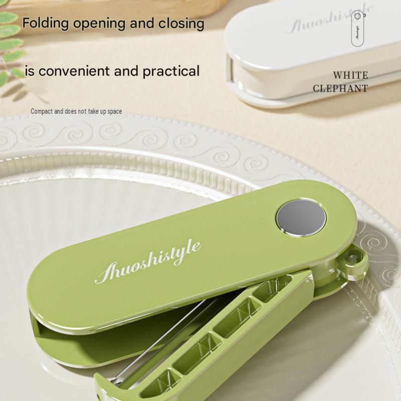 White Portable Folding Fruit Peeler - Stainless Steel Blade, ABS and PP Handle - Compact 9cm Design, Travel Friendly Kitchen Tool for Camping and โ image 5