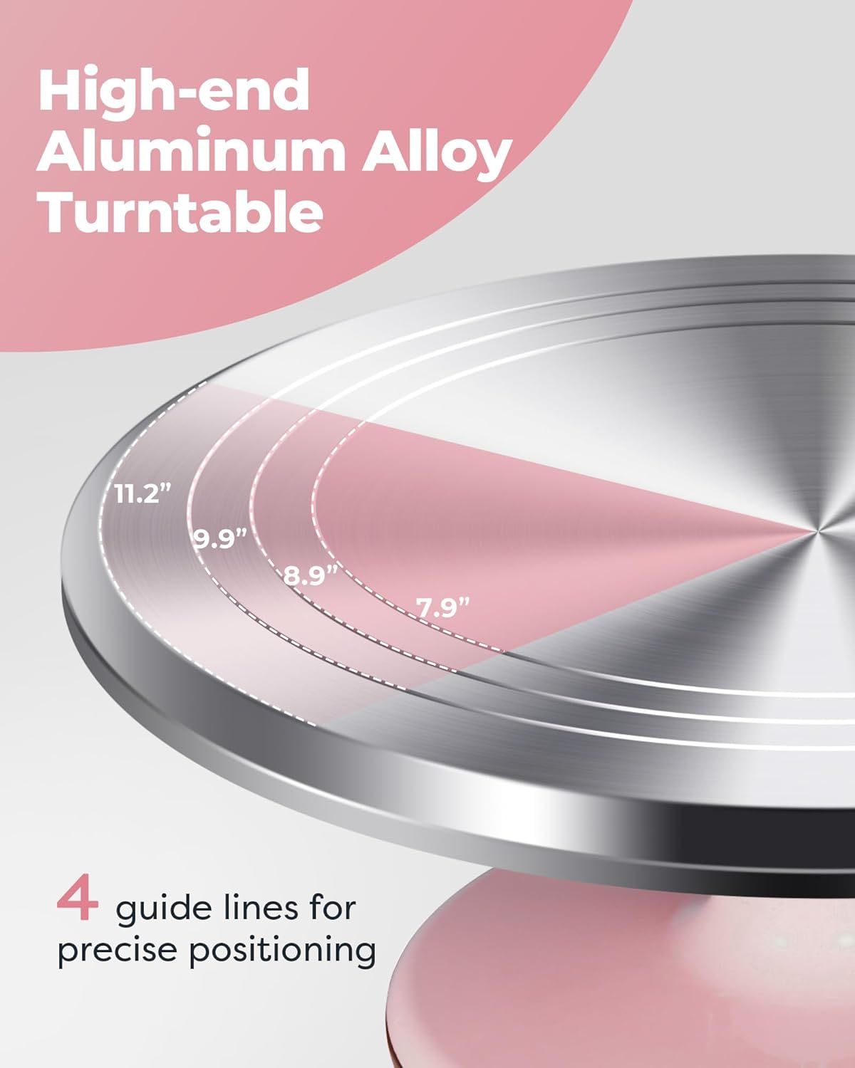 Premium Aluminum Alloy Cake Turntable Set with 3 Icing Scrapers, Offset & Silicone Spatulas, Non-Slip Base for Smooth Frosting, Professional Baking & — image 2