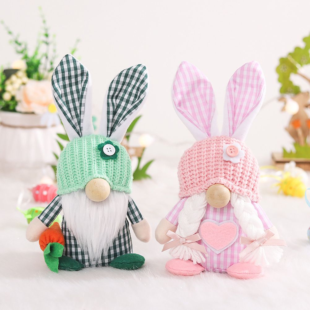 Easter Bunny Gnome Decoration Couple Doll Decor for Kids and Friends Easter Faceless Doll Ornaments — image 5