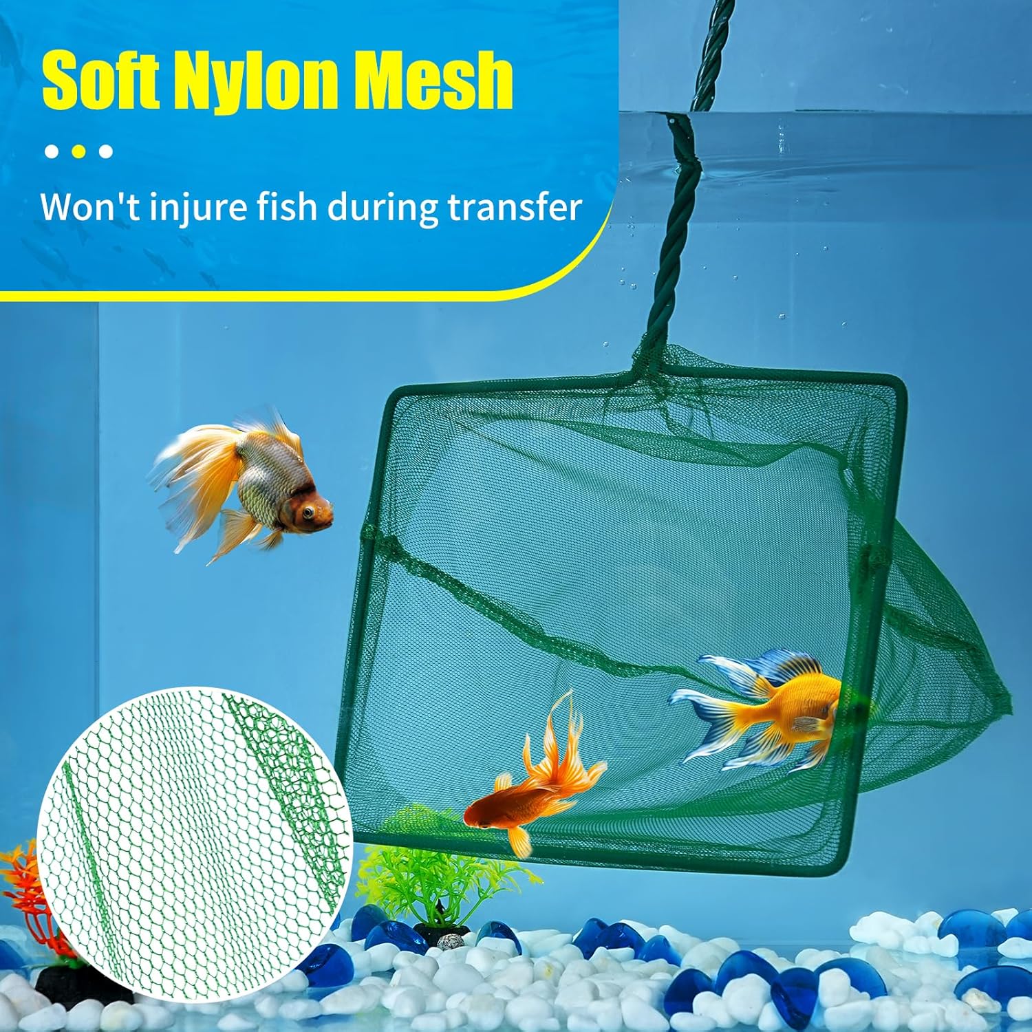8 Inch Aquarium Fish Net, Wastes Skimming Cleaning Tool with Firm Handle for Fish Tanks Small Ponds โ image 2