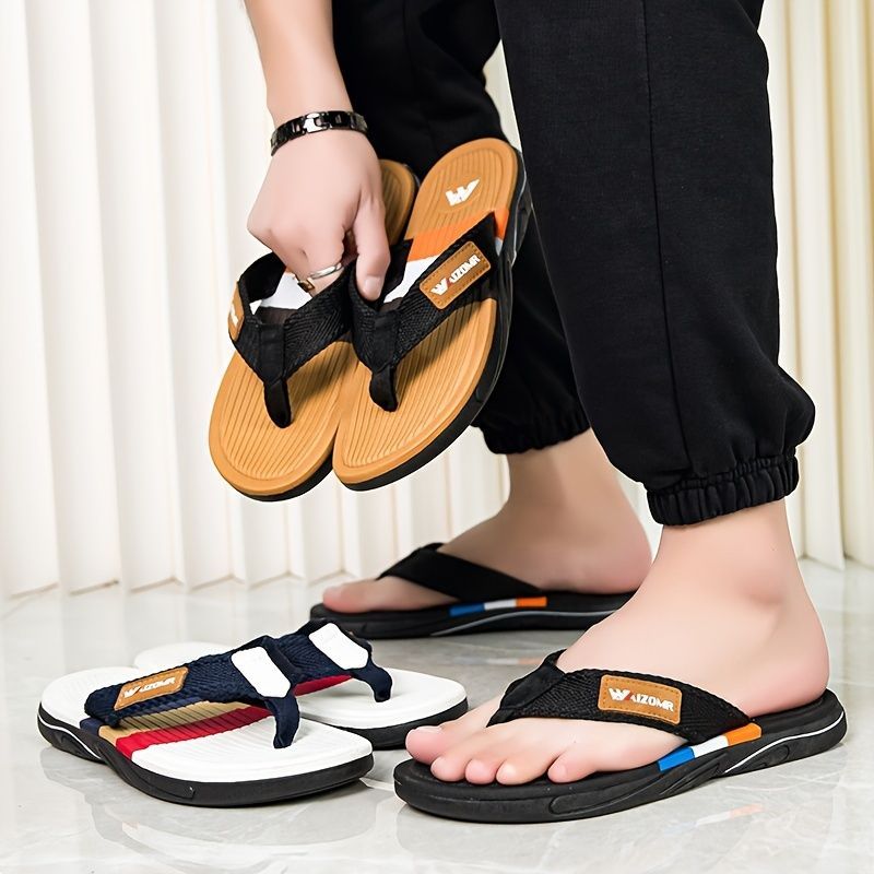 Men'S Flip-Flops Summer Sandals Thick-Soled Anti-Slip Anti-Odor Wear-Resistant - White - Size 45 โ image 4
