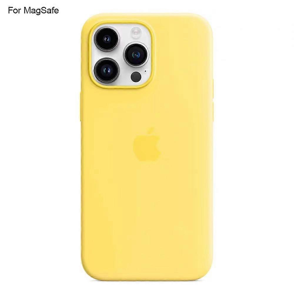 Compatible with iPhone 14 Pro Case Compatible with MagSafe Liquid Silicone Phone Case [Induction Popover]- Perfet Light Yellow_MGF Light yellow