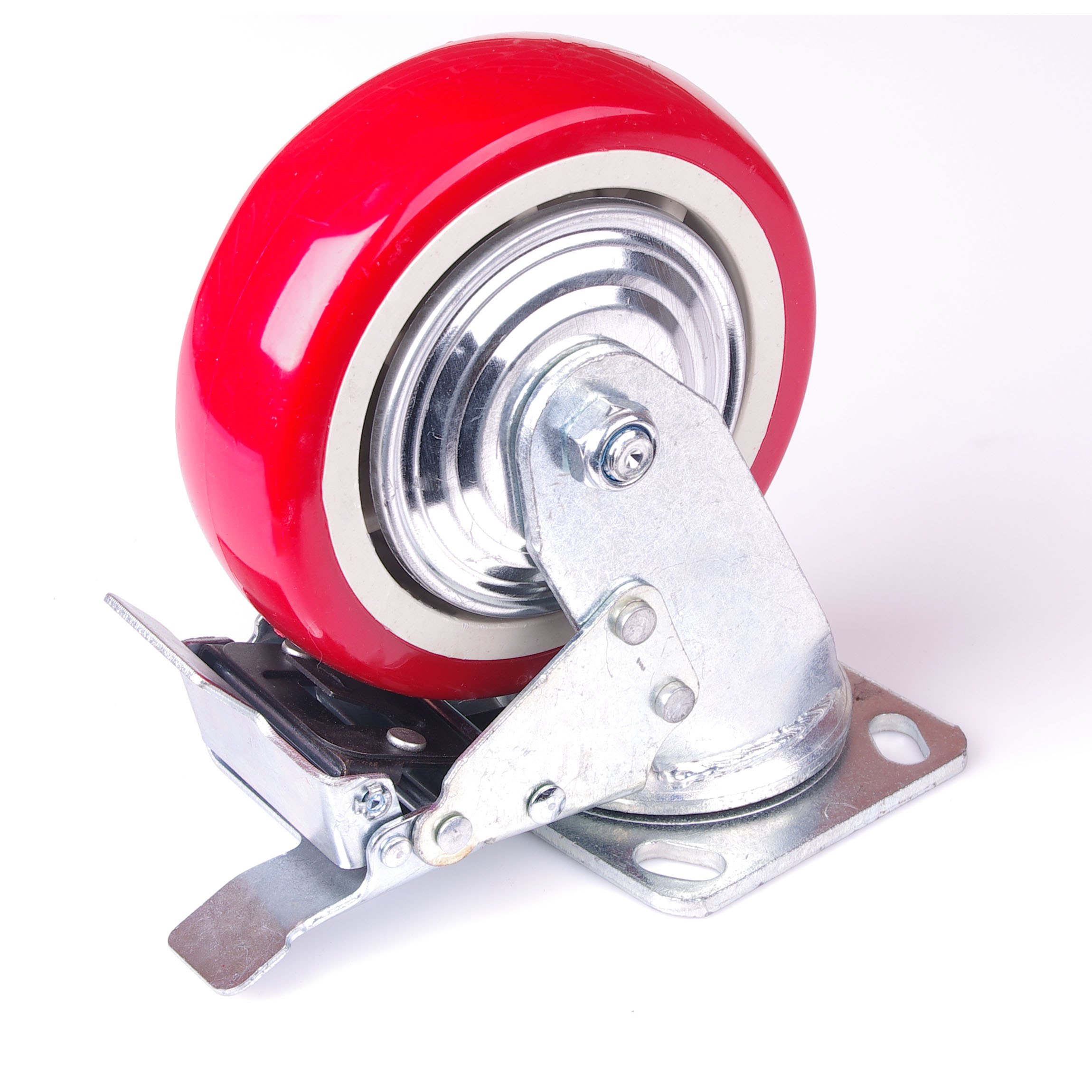 4x 6 inch Industrial Swivel Brake Locking Caster Castor Wheels Casters 2x swivel 2x fixed for Cart Furniture Workbench — image 2