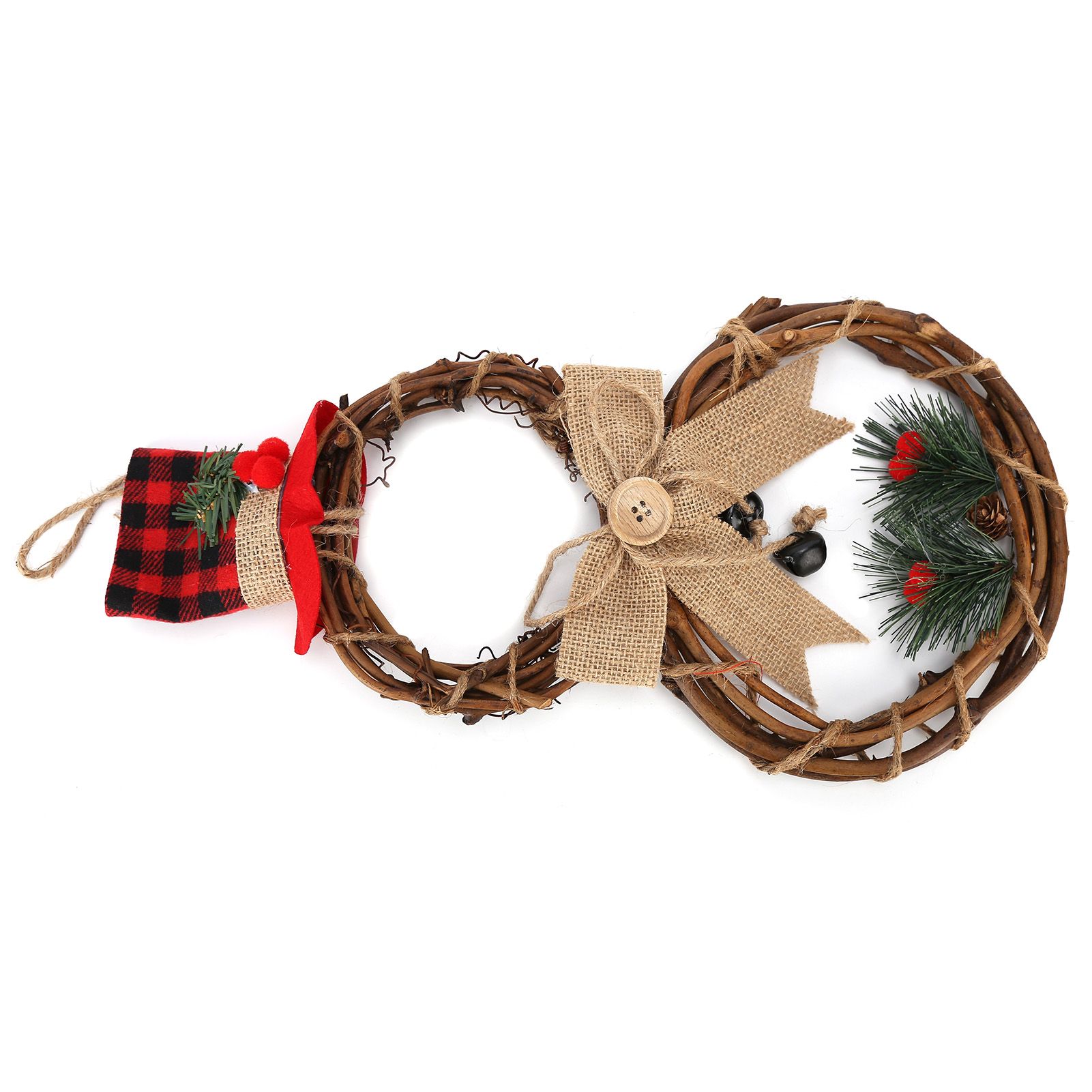 LED Christmas Snowman Wreath Christmas Door Decoration with Light for Home Decorations โ image 6