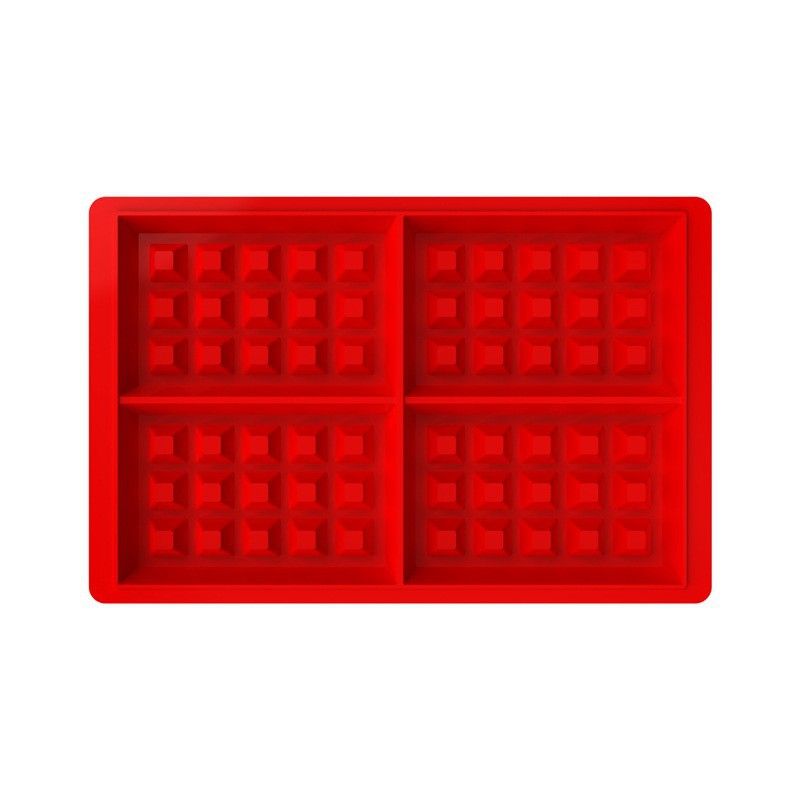 Silicone Waffle Mold for Baking, Non Stick, Dishwasher Safe, Cavity Waffle Silicone Mold Cake Chocolate Craft Candy Red — image 4