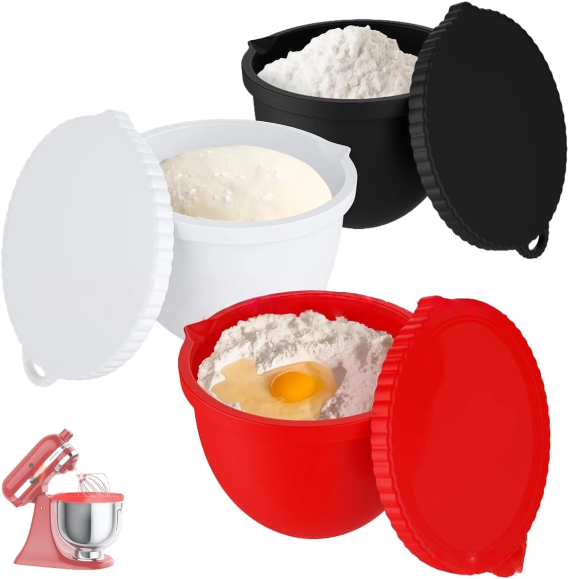 Upgraded Silicone Bowl Liners for KitchenAid 5 Qt Mixers,Thickened Silicone Liners Fits Tilt-Head Stand Mixers,Dishwasher Safe,Replacement Bowl Accessories for