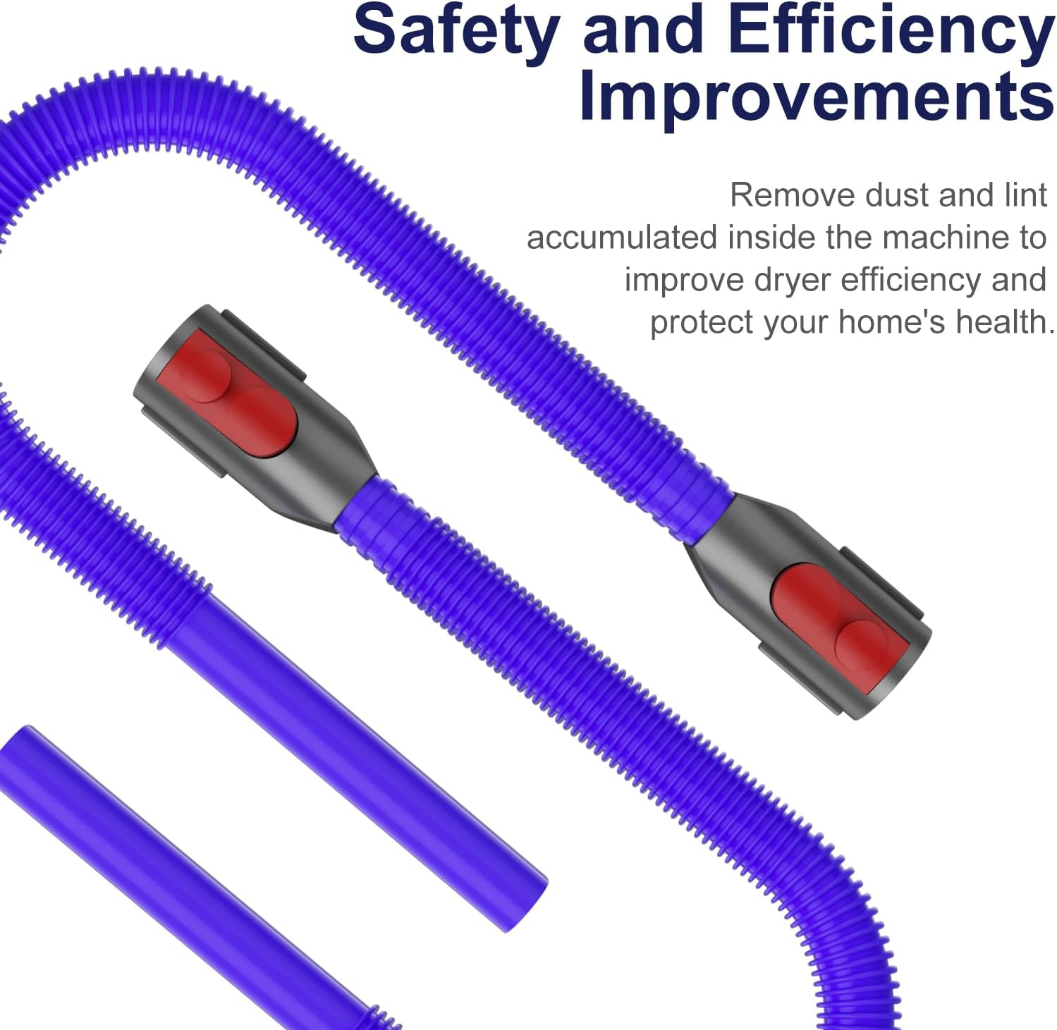 Dryer Lint Vacuum Attachment Compatible with Dyson V15 V12 V11 V10 V8 V7 Gen5 Cordless Vacuum Cleaner, Flexible Dryer Vent Cleaner Kit Lint Removal Tool Purple — image 5