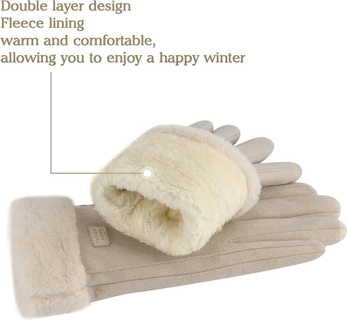 Winter Gloves - Touchscreen Winter Gloves - Warm - Women's - Windproof - Winter Gloves - One Size - For Cycling, Motorcycle, Scooter, Sports and Walking — image 2