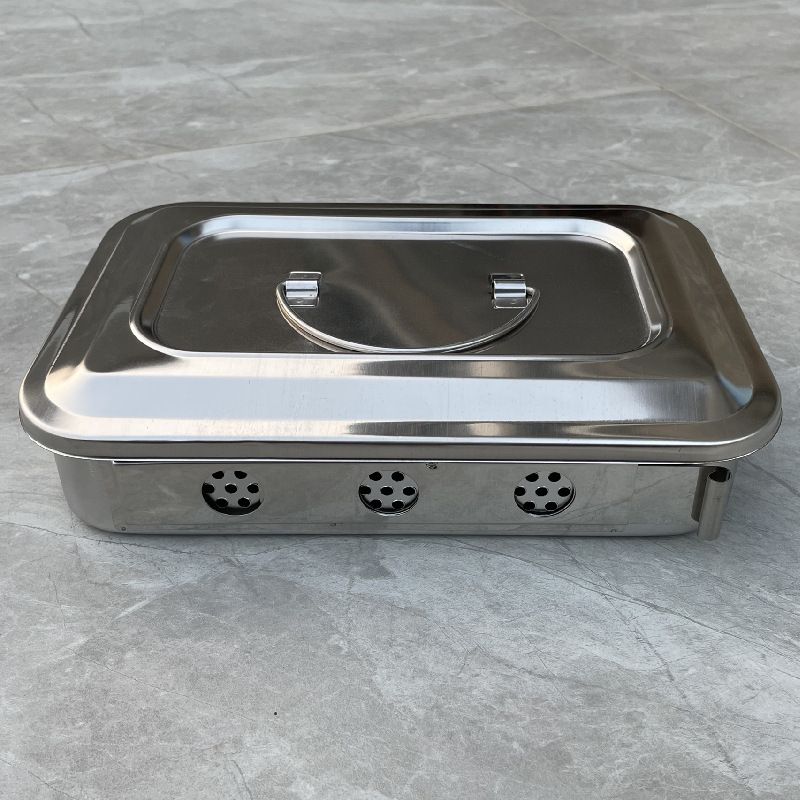 Jinbokang Stainless Steel Sterilization Box Surgical... 8 inch no hole [201 stainless steel]] — image 5