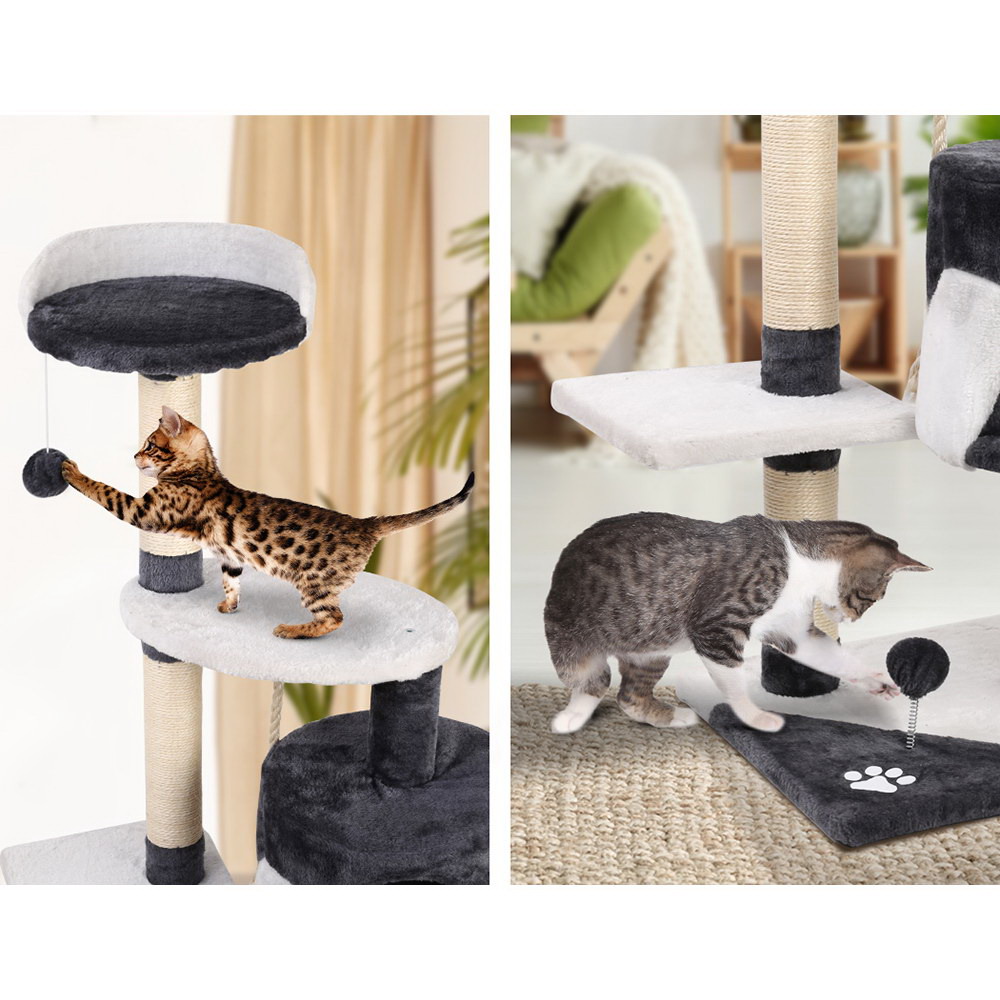 i.Pet Cat Tree 112cm Tower Scratching Post Scratcher Wood Condo House Furniture โ image 5