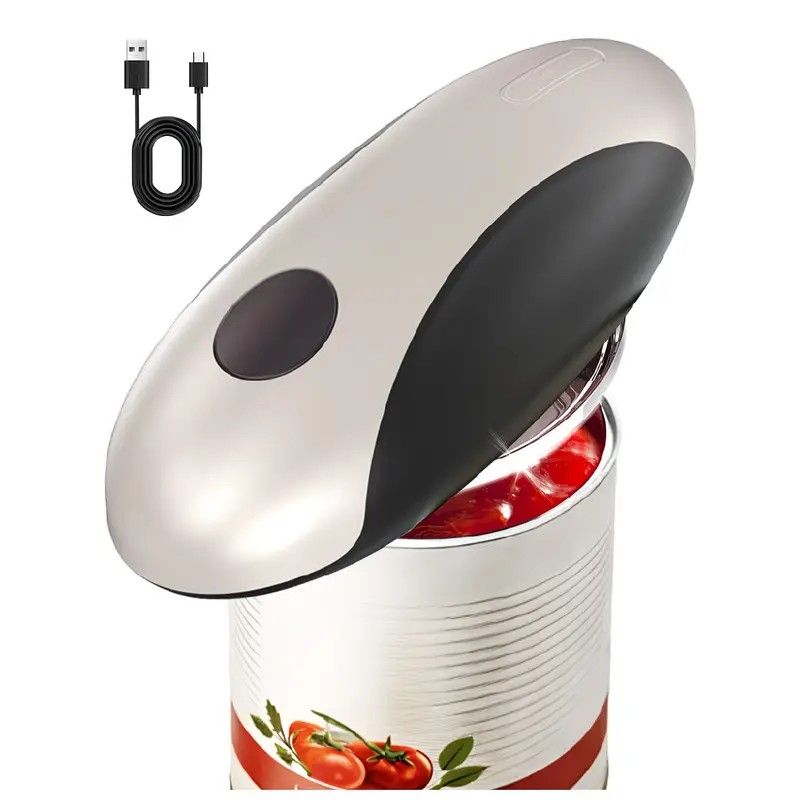 Smart Electric Can Opener, One-Touch Automatic Opening, Type-C Rechargeable with Long Battery Life, Safe and Smooth Edges Protect Hands, Ideal for Elderly
