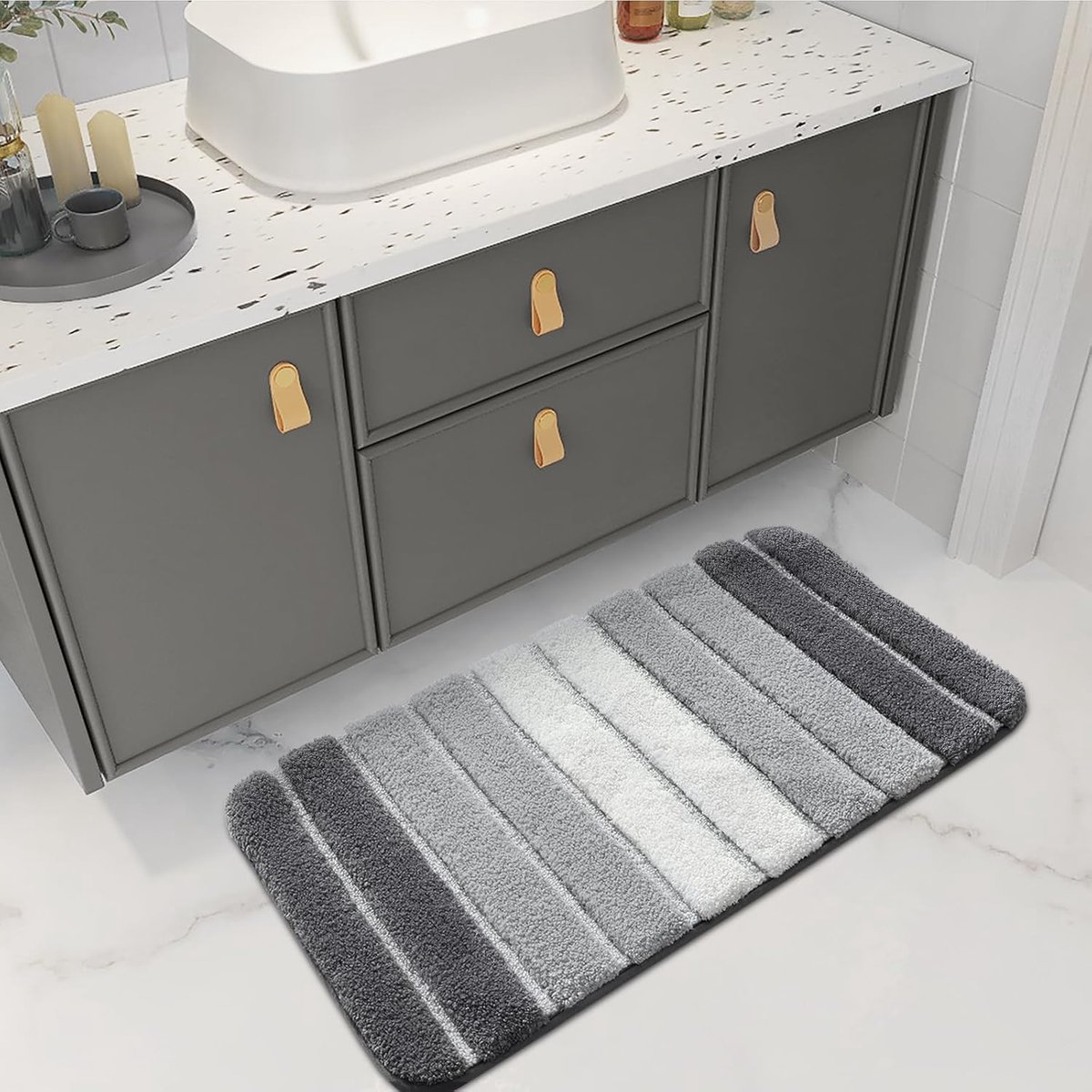 Living room carpet - Bathroom carpet - Non-slip bath mat - 40 × 60 cm - Absorbent underlay - Machine-washable carpet with soft water microfiber - Suitable for — image 6