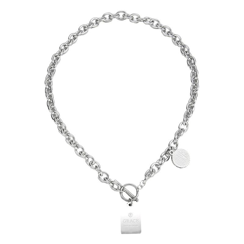 Hip Hop Necklace Zinc Alloy Twist Chain Unisex Ordinary two-piece set โ image 2